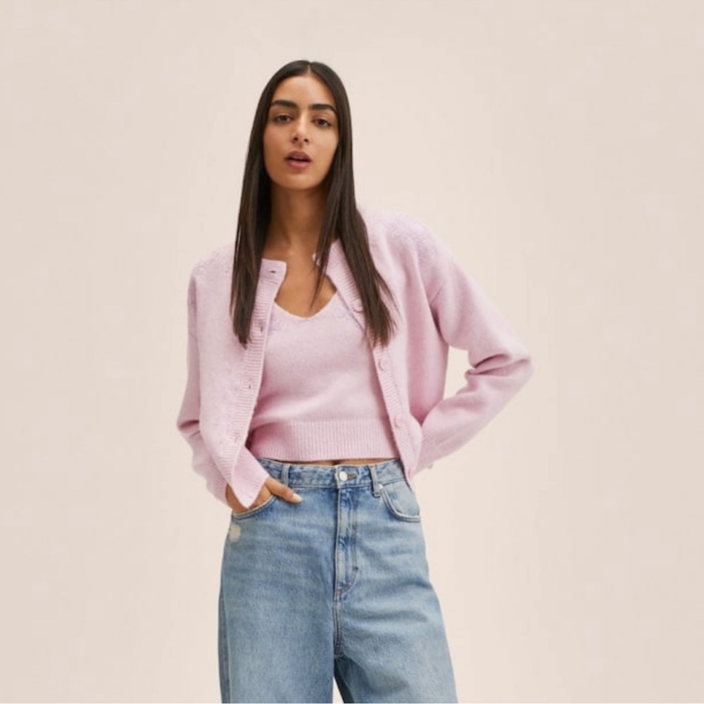 Mango Soft Pink Knit Wool Sweater - Picture 3 of 9
